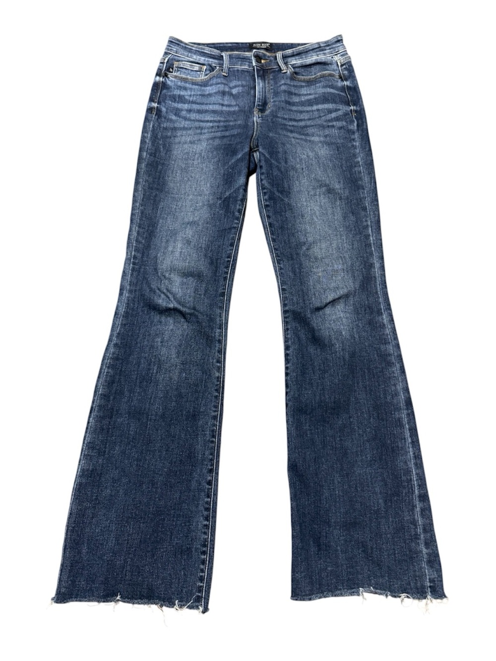 Judy Blue Dark Wash Boot Cut Jeans Size 9/29 Stretch Raw Hem